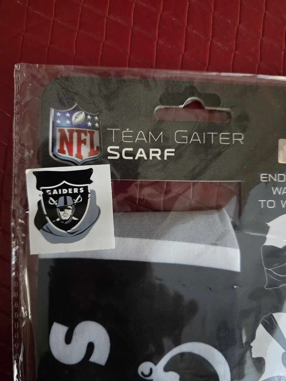 NFL Las Vegas Raiders Black and White Team Gaiter Scarf